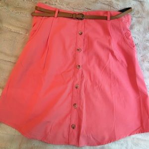 Belted pink skirt